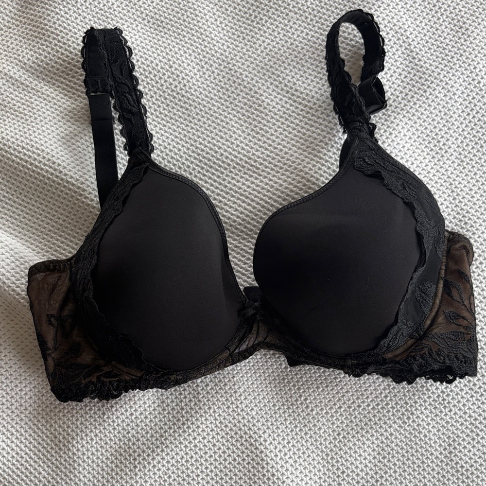 Aubade Softessence Plunge Spacer T-Shirt Bra with Sheer Side Panels 32G